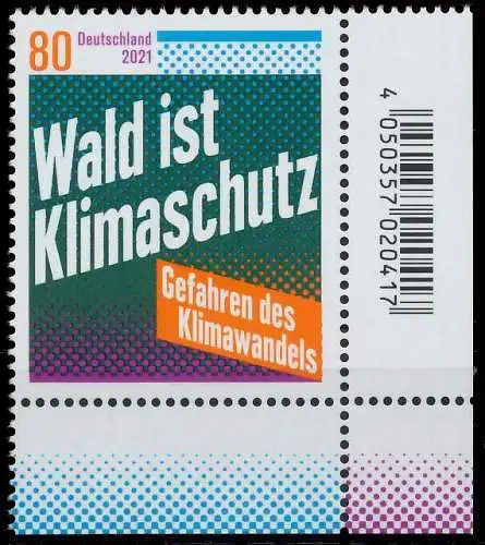 BRD BUND 2021 Nr 3634 postfrisch ECKE-URE 525A5A