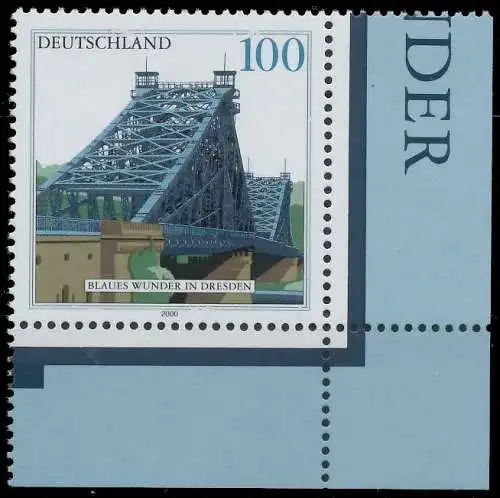 BRD BUND 2000 Nr 2109 postfrisch ECKE-URE 52BD3A
