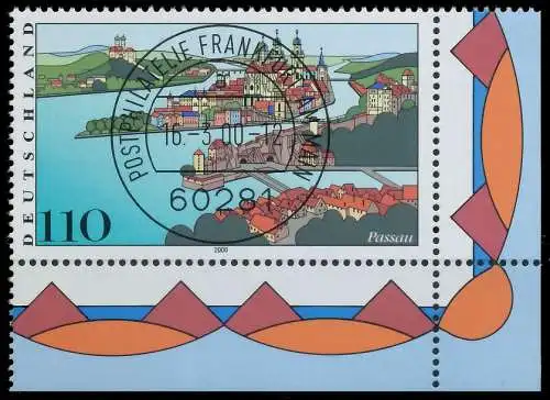 BRD BUND 2000 Nr 2103 zentrisch gestempelt ECKE-URE 52BED6
