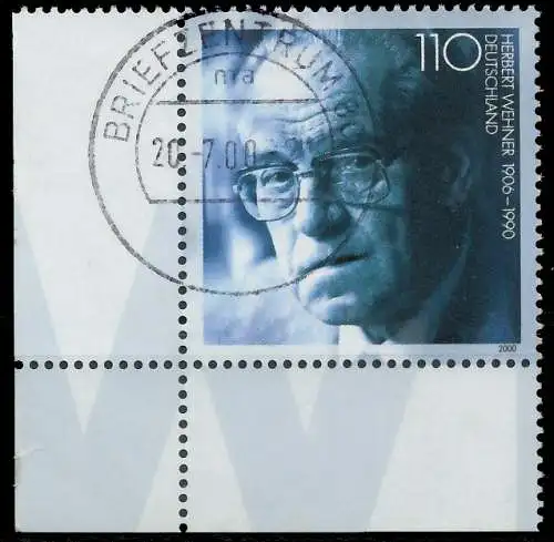 BRD BUND 2000 Nr 2092 zentrisch gestempelt ECKE-URE 5525F2
