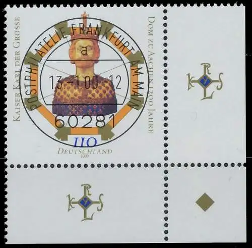 BRD BUND 2000 Nr 2088 zentrisch gestempelt ECKE-URE 55268E