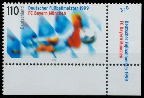 BRD BUND 1999 Nr 2074 postfrisch ECKE-URE 552706