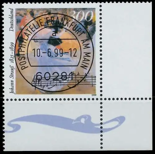 BRD BUND 1999 Nr 2061 zentrisch gestempelt ECKE-URE 552836