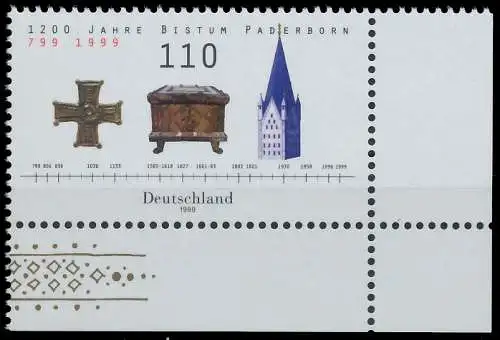 BRD BUND 1999 Nr 2060 postfrisch ECKE-URE 55284A