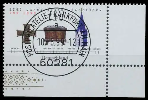 BRD BUND 1999 Nr 2060 zentrisch gestempelt ECKE-URE 552856