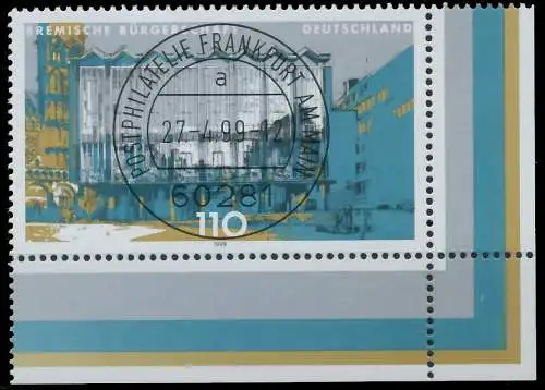 BRD BUND 1999 Nr 2040 zentrisch gestempelt ECKE-URE 5528E2