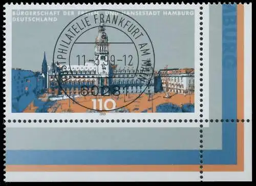 BRD BUND 1999 Nr 2036 zentrisch gestempelt ECKE-URE 552932