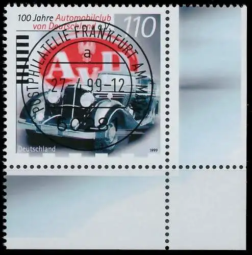 BRD BUND 1999 Nr 2043 zentrisch gestempelt ECKE-URE 552902