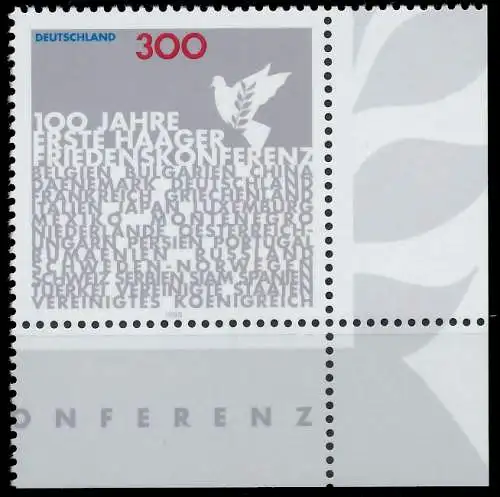 BRD BUND 1999 Nr 2066 postfrisch ECKE-URE 55295E
