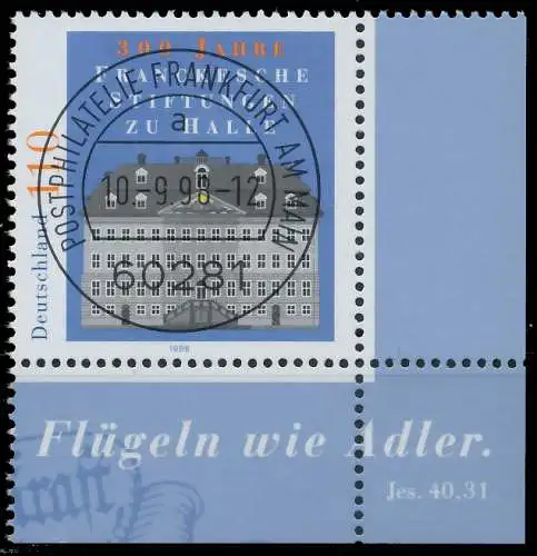 BRD BUND 1998 Nr 2011 zentrisch gestempelt ECKE-URE 552C26