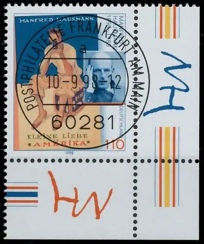 BRD BUND 1998 Nr 2012 zentrisch gestempelt ECKE-URE 552C06