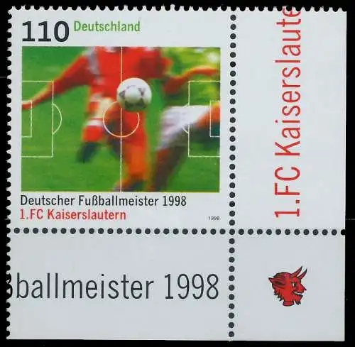 BRD BUND 1998 Nr 2010 postfrisch ECKE-URE 552C32