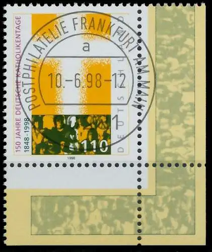 BRD BUND 1998 Nr 1995 zentrisch gestempelt ECKE-URE 557C76