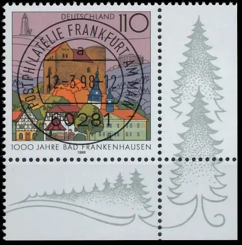 BRD BUND 1998 Nr 1978 zentrisch gestempelt ECKE-URE 557E9A