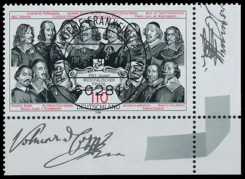 BRD BUND 1998 Nr 1979 zentrisch gestempelt ECKE-URE 557EB6