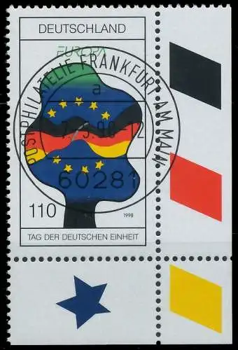 BRD BUND 1998 Nr 1985 zentrisch gestempelt ECKE-URE 557ED6