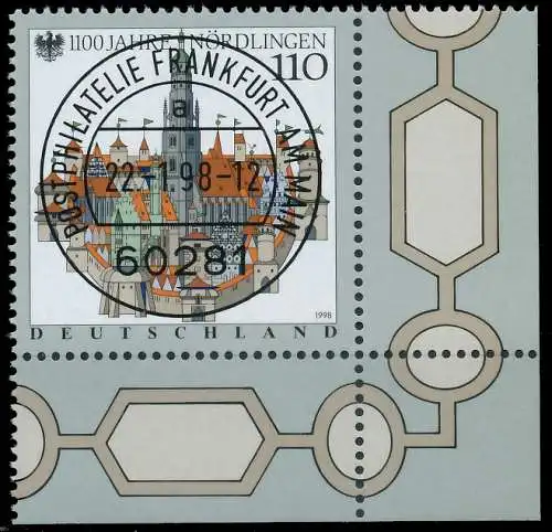 BRD BUND 1998 Nr 1965 zentrisch gestempelt ECKE-URE 557F0E