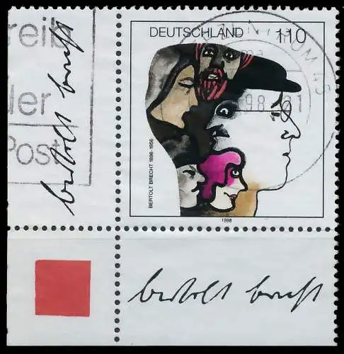 BRD BUND 1998 Nr 1972 zentrisch gestempelt ECKE-ULI 557EFE