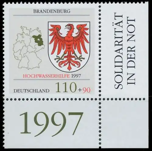BRD BUND 1997 Nr 1941 postfrisch ECKE-URE 5580AA
