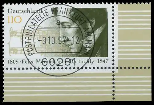 BRD BUND 1997 Nr 1953 gestempelt ECKE-URE 558112