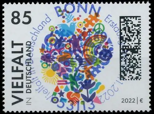 BRD BUND 2022 Nr 3727 ESST zentrisch gestempelt 55826E