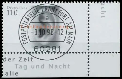 BRD BUND 1998 Nr 2021 gestempelt ECKE-URE 5582E2