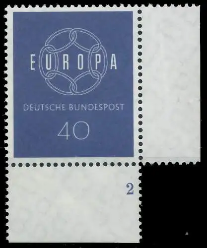 BRD BUND 1959 Nr 321 postfrisch FORMNUMMER 2 5583EE