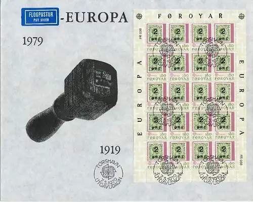 FÄRÖER 1979 Nr 43-44 zentrisch gestempelt FDC 55840A