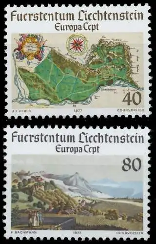 LIECHTENSTEIN 1977 Nr 667-668 postfrisch S1774FE