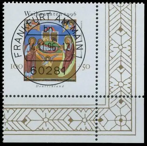 BRD BUND 1996 Nr 1892 zentrisch gestempelt ECKE-URE 565F0E