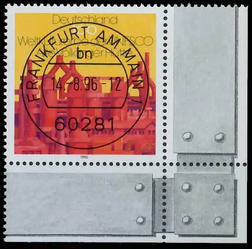 BRD BUND 1996 Nr 1875 zentrisch gestempelt ECKE-URE 566002