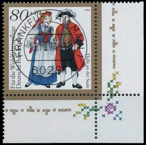 BRD BUND 1994 Nr 1758 zentrisch gestempelt ECKE-URE 56F1EE