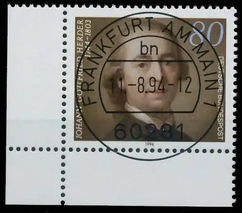 BRD BUND 1994 Nr 1747 zentrisch gestempelt ECKE-ULI 56F4C6