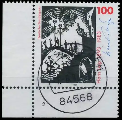 BRD BUND 1993 Nr 1694 zentrisch gestempelt FORMNUMMER 2 56F736