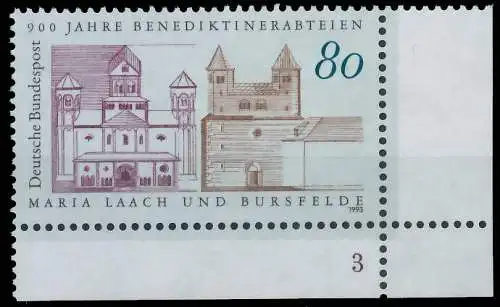 BRD BUND 1993 Nr 1671 postfrisch FORMNUMMER 3 56F832