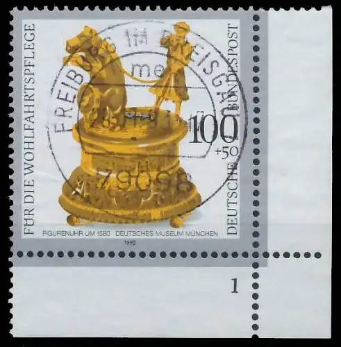 BRD BUND 1992 Nr 1634 zentrisch gestempelt FORMNUMMER 1 56F912