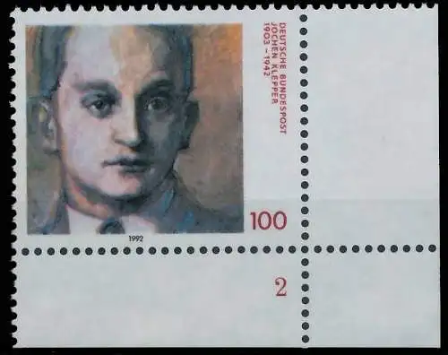 BRD BUND 1992 Nr 1643 postfrisch FORMNUMMER 2 5729D2