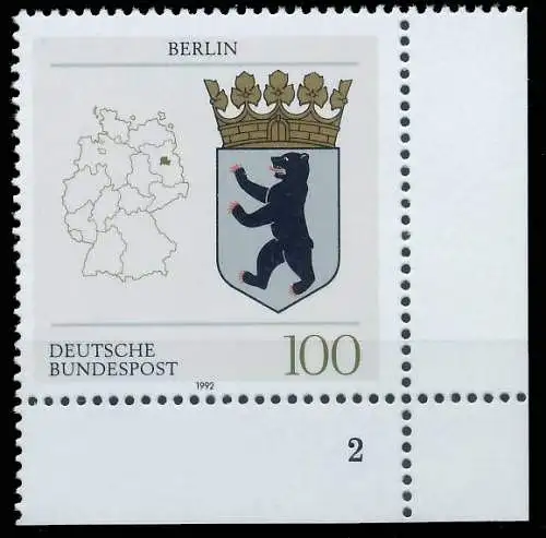 BRD BUND 1992 Nr 1588 postfrisch FORMNUMMER 2 572C3E