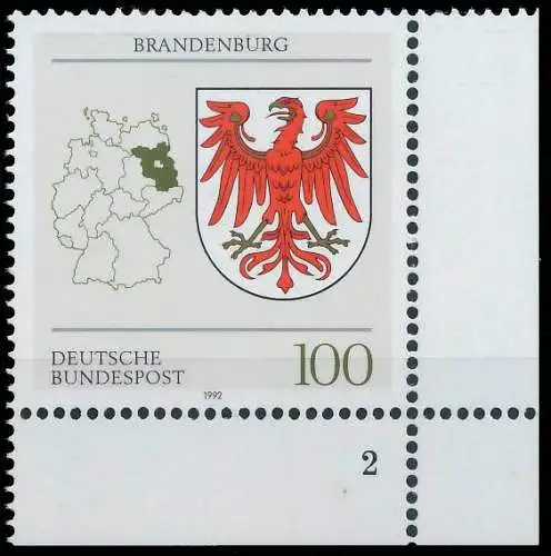 BRD BUND 1992 Nr 1589 postfrisch FORMNUMMER 2 572C76