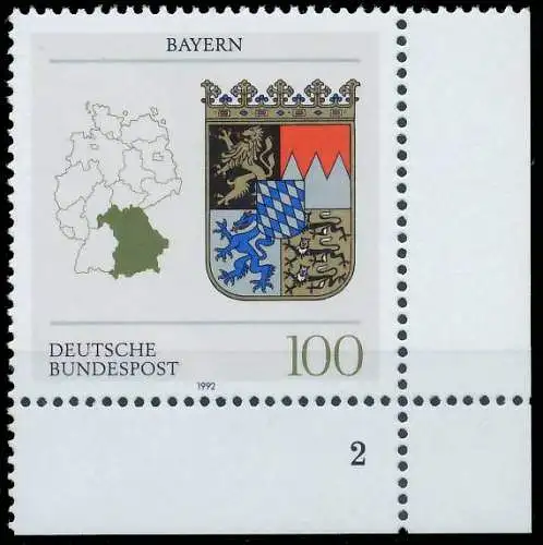 BRD BUND 1992 Nr 1587 postfrisch FORMNUMMER 2 572D46