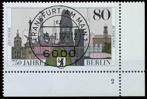 BRD BUND 1987 Nr 1306 zentrisch gestempelt FORMNUMMER 2 579D56