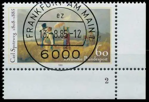 BRD BUND 1985 Nr 1258 zentrisch gestempelt FORMNUMMER 2 579EA6
