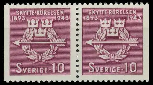 SCHWEDEN 1943 Nr 300Dl Dr postfrisch WAAGR PAAR 57CC72