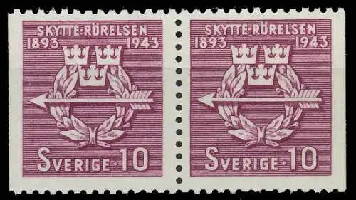 SCHWEDEN 1943 Nr 300Dl Dr postfrisch WAAGR PAAR 57CC6E