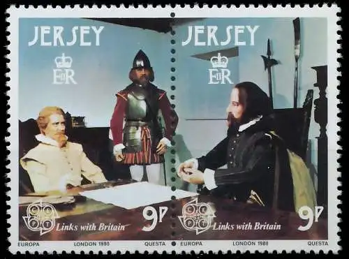 JERSEY 1980 Nr 219+220 postfrisch WAAGR PAAR 599E9E