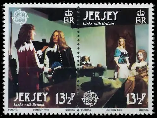 JERSEY 1980 Nr 221+222 postfrisch WAAGR PAAR 599EA2