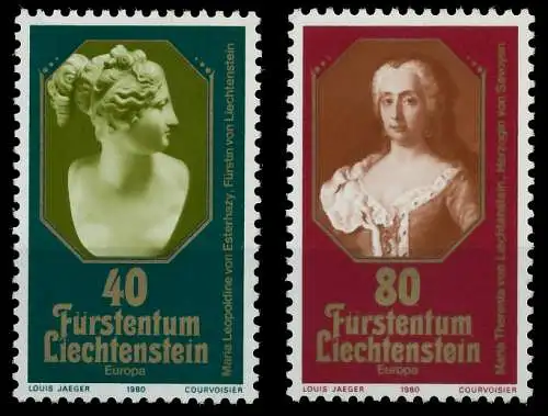 LIECHTENSTEIN 1980 Nr 741-742 postfrisch S1C32EE