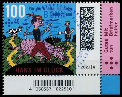 BRD BUND 2023 Nr 3746 ESST zentrisch gestempelt ECKE-URE 59A0E6