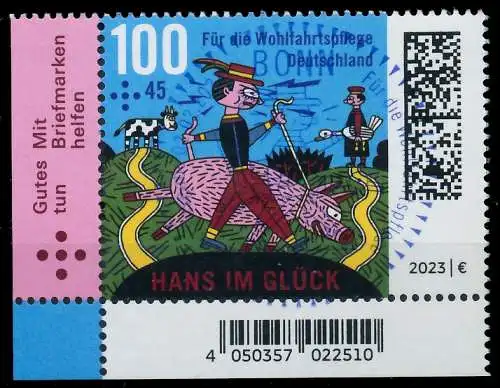 BRD BUND 2023 Nr 3746 ESST zentrisch gestempelt ECKE-ULI 59A0E2