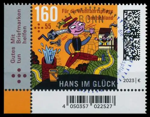 BRD BUND 2023 Nr 3747 ESST zentrisch gestempelt ECKE-ULI 59A0EA